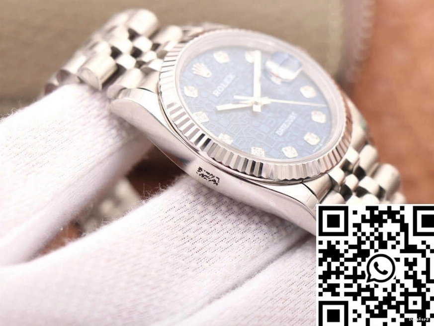 Blue EW Dial Diamond-Studded Rolex M126234-0011 Factory Datejust 36MM 0705